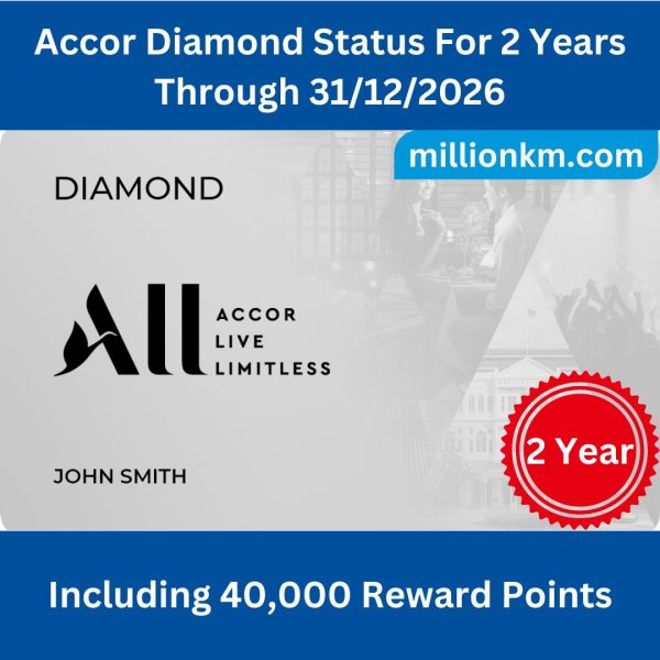 Accor Live Limitless Diamond Status 2 Year Through 31/12/2026, Including 40,000 Reward Points