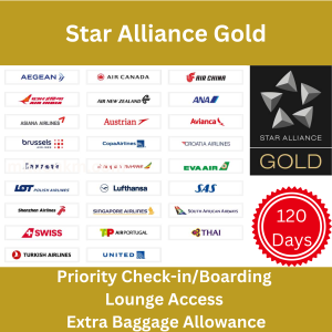Buy Star Alliance Gold Status – 120 Days | Priority Checkin/Boarding | Lounge Access