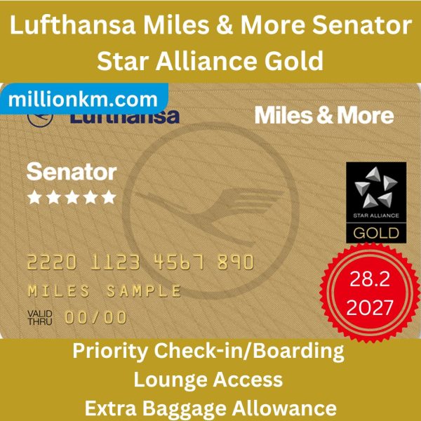 Buy Lufthansa Miles & More Senator Star Alliance Gold Status (Valid until Feb 2027) | Elite Tier Upgrade