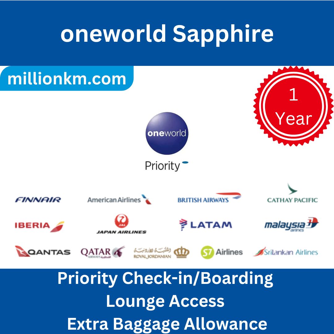 Comprar oneworld Sapphire 2026: Royal Jordanian Royal Plus Gold (12 Meses)
