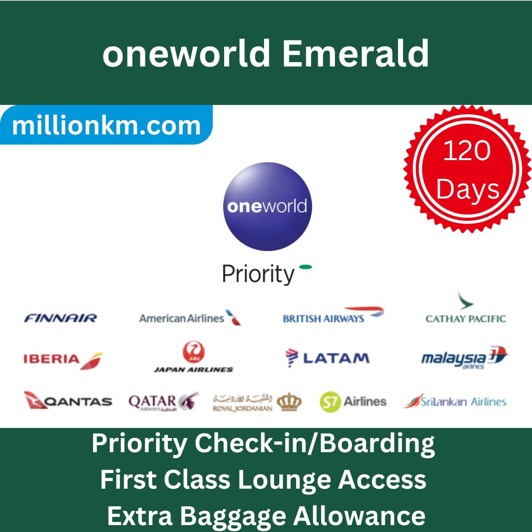 Obtén el Estatus oneworld Emerald por 120 Días – Sin Vuelo Requerido